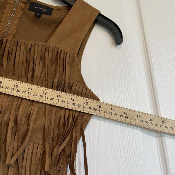 Southern Fringe Tiered Mini Dress Sz Small Hippie Tribe Cowgirl Halloween - Picture 8 of 8